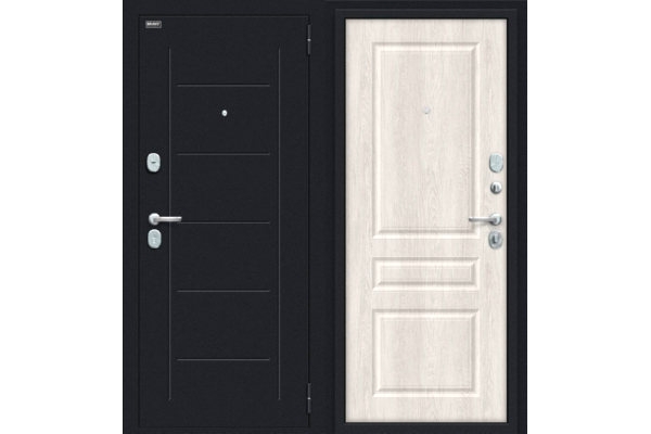 Дверь входная металлическая «Bravo R-2 Пик (117/С14)», (цвет Букле чёрное/Casablanca)