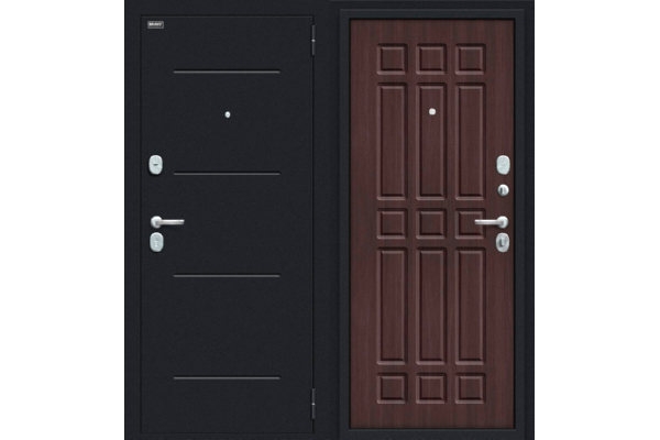 Дверь входная металлическая «Bravo R-2 Мило (104/52)», (цвет Букле чёрное/Wenge Veralinga)