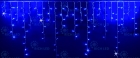 Светодиодная бахрома LED, сине-белая, прозрачный провод