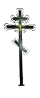 Крест металлический широкий с распятием