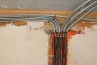 Прокладка кабеля силового сеч. 5х6, 5х10 под штукатурку/открыто 
