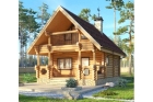 Проект двухэтажного дома из бревна с верандой