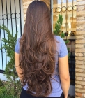 Женская стрижка на длинные волосы от поясницы