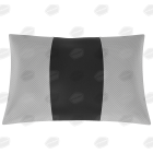 Подушка автомобильная для шеи, поясничный подпор, темно-серая экокожа/чёрная экокожа