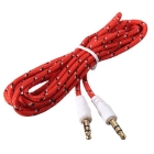 Разъем Aux (кабель) красный в оплетке 110см