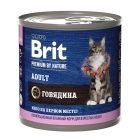 Брит Premium by Nature консервы с мясом говядины д/кошек 