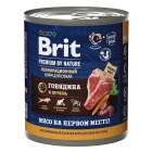 Брит Premium by Nature консервы с говядина и печенью для взрослых собак всех пород