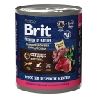 Брит Premium by Nature консервы с сердцем и печенью для взрослых собак всех пород