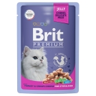 Брит Premium Пауч для взрослых стерилизованных кошек индейка с сыром в желе