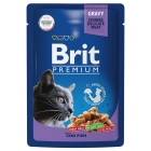 Брит Premium Пауч для взрослых кошек треска в соусе 