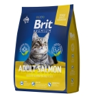 Брит Premium Cat Adult Salmon сухой корм премиум класса с лососем для взрослых кошек