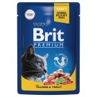 Брит Premium Пауч для взрослых кошек лосось и форель в соусе